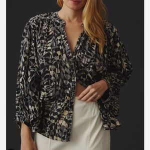 Anthropologie Pilcro Sidney Batwing Blouse size 2X black